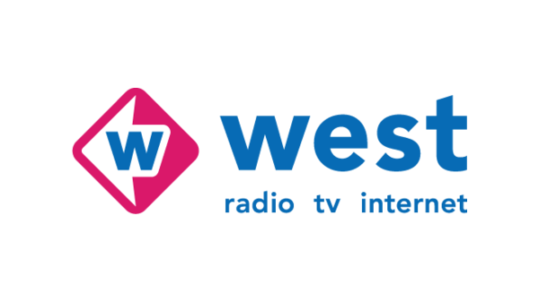 Logo regionale televisie- en radio-omroep Omroep West op een transparante achtergrond - 600 * 337 pixels 